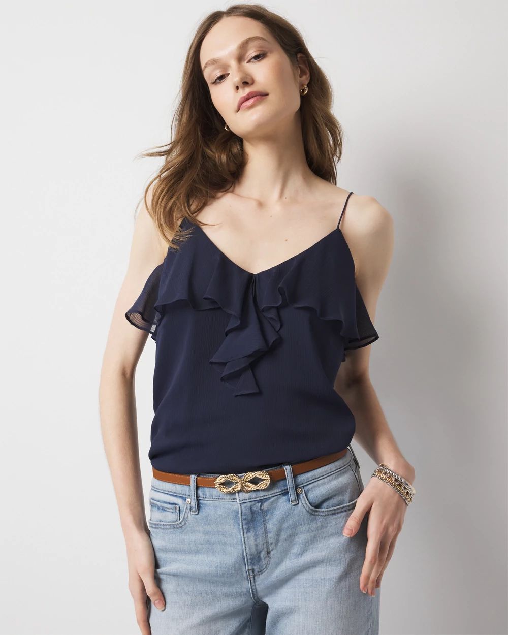 Chiffon Ruffle Camisole | White House Black Market